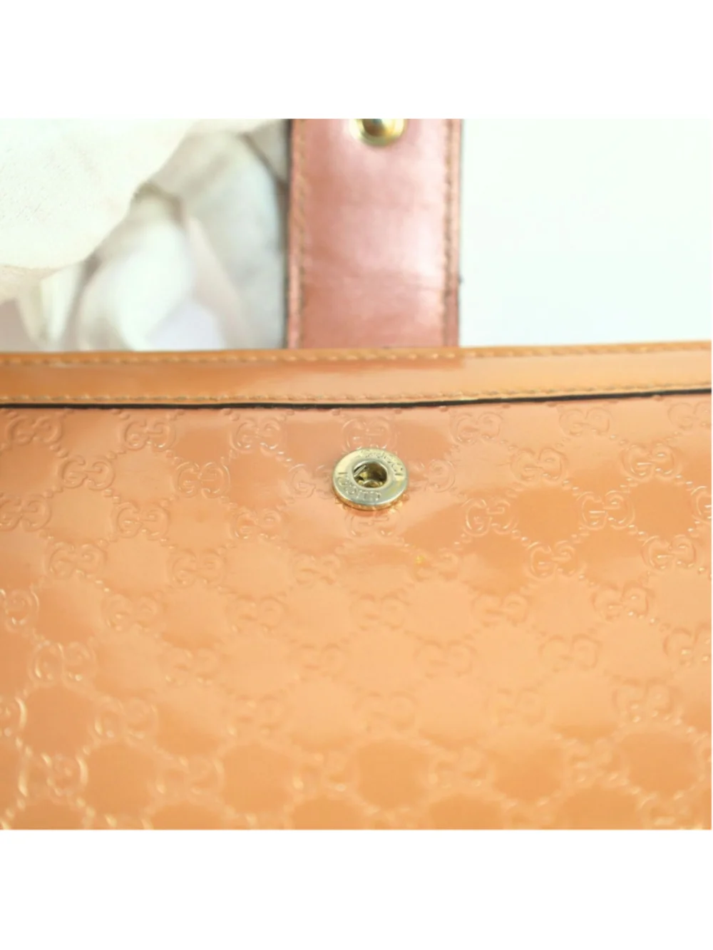 GUCCI Guccisima Trifold wallet Long Wallet Purse GG Enamel Pink Women Used Auth - Picture 15 of 16